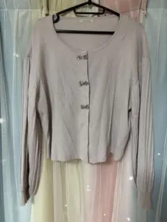 早い者勝ち！ローズティアラ リボンボタン付き長袖ニットカーディガン