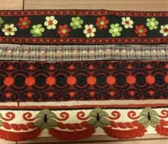 フランス製　ジャガード織　刺繍リボン　4種4本セット特別価格にて❣️各56cm以上