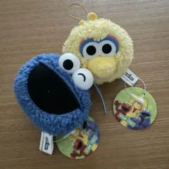 匿名発送！セサミストリート　フェイスマスコット　ビッグバード・クッキーモンスター