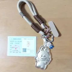 純金ラブブキャラクター スマホストラップ