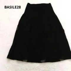 BASILE28　ロングスカート　レース　黒　円形刺繍模様　ゆったり　40のサムネイル