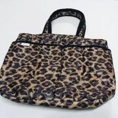 BEAMS LIGHTS レオパード柄キルティングトートバッグ