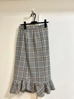 チェック柄 フレアスカート ひざ丈 新品 【L'essage】のサムネイル