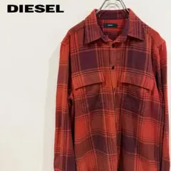DIESEL ディーゼル 綿100 % ヴィンテージ チェックシャツ レッド