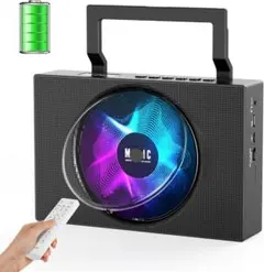 CDプレーヤー 卓上 Bluetooth送受信対応 充電可能 バッテリー内蔵