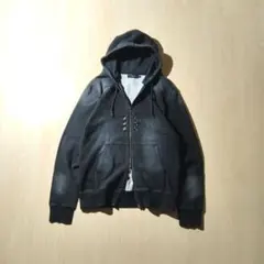 【希少レア】ダブルジップ パーカー フェード ハトメ 金具 黒のサムネイル