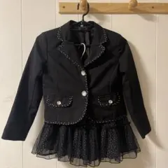 女の子 入学式 入園 卒園 130サイズ 黒 フォーマル セットジャケット