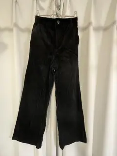 ブラックコーデュロイ ワイドパンツ　GU
