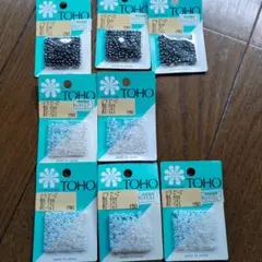 TOHO ビーズセット クリア ホワイト ブラック 150個入り　8個セット