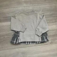 PAIRMANON ペアマノン　チェック柄フリル付きトレーナーのサムネイル