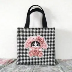 紙袋風トートバッグ(猫さん柄)