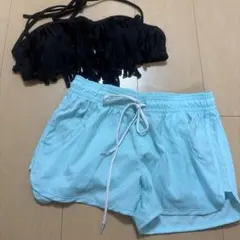 L*y様 ROXY セパレート水着・ビキニ ブラック・水色のサムネイル