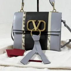 VALENTINO ショルダーバッグ Vロゴ Vリング レザー パイソンのサムネイル