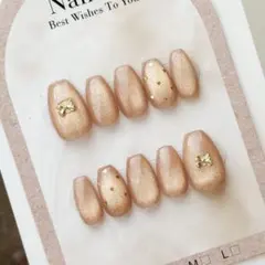 ネイルチップ￤15458￤マグネット￤ガーリー￤リボン￤ハート￤シンプル