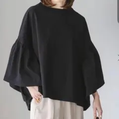 ネストローブ コットンリネンドロストリボンスモック黒 - メルカリ