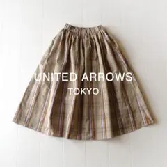 美品 ユナイテッドアローズ TOKYO 1,8万 チェック柄フレアスカート 69