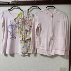 【#メゾピアノ・ハッカキッズ・ユニクロ】女の子 ピンク系トップス3枚セット