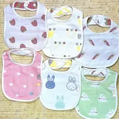 スタイ ベビースタイ よだれ掛け 食事エプロン 大判 6層ガーゼ よだれかけ