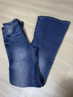 【 新品 】　ハイウエスト フレアデニム パンツ　cu498 ブルー