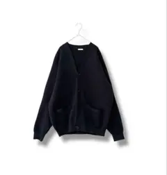 GU ミラノリブVネックカーディガン　メンズ　L 黒　通学　オフィス