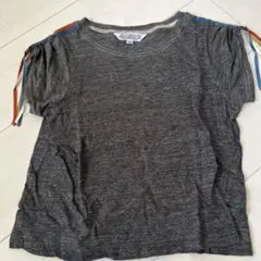 デニムダンガリー 120 袖リボン　ティーシャツ