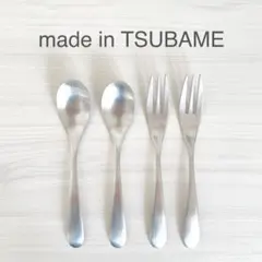 燕三条 TSUBAME 小フォーク 2本 小スプーン2本 日本製 ナチュラル　n