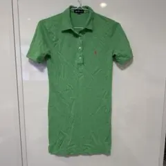 90's ラルフローレン グリーン ポロシャツワンピース 160cm