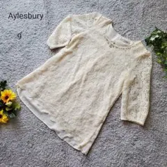 アリスバーリー 総レースブラウス 9 アイボリー ビジュー 花柄 七分袖 上品のサムネイル