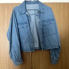ライトブルーデニムクロップドジャケット