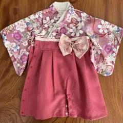 スウィートマミー 袴ロンパース ベビー袴 2wayオール チャームピンク 80