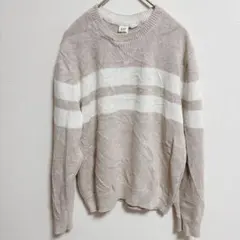 【美品】GAP KIDS コットンニット ボーダー セーター 140 ベージュ