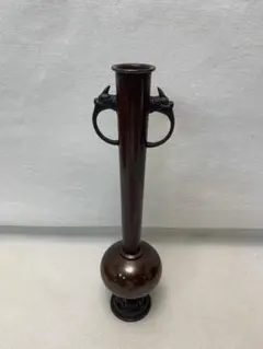 藤井宗喜作　唐銅　鶴首　花入　共箱　略歴付　花瓶 藤井宗喜作 唐銅 鶴首 花入 共箱 略歴付 花瓶 - メルカリ