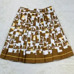 マッキントッシュフィロソフィー プリーツスカート 総柄 XS S 19-24