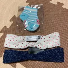ヘアバンド×2＋ベビー靴下×1  3点セット☆