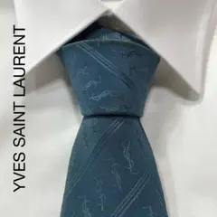 TG3124 YVES SAINT LAURENT ロゴ ストライプ ネクタイ