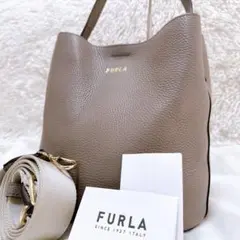 ✨希少 現行ロゴ 美品✨ フルラ ダナエ 2way ベージュ レザー バケット