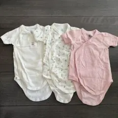 プチバトー　ボディ肌着　半袖　ロンパース　3枚セット