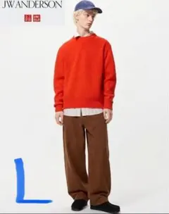 【完売品】ユニクロ　JW ANDERSON オレンジ リブクルーネックセーター