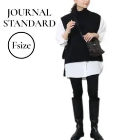 週末SALE❣️JOURNAL STANDARD　ウール畦　ハイネックベスト　黒