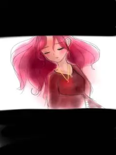 ピンクの長髪女性イラスト