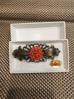 最終価格　アンティーク　沖縄　本珊瑚バレッタ