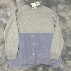 ZARA 長袖シャツ 13-14サイズ グレー/ストライプ