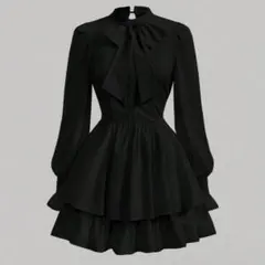 ワンピース 黒 ブラック リボン