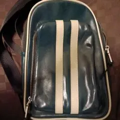 メンズ　ショルダーバッグ 青 ストライプ