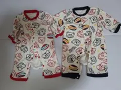 ロンパース2着セット　裏起毛　60~70サイズ　双子