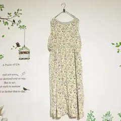 grove /2wayリバーシブル ノースリーブワンピース 花柄 無地 Lのサムネイル