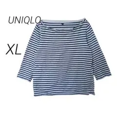 緑*恵様 【UNIQLO】 ユニクロ　ボートネック ボーダーカットソー 七分袖