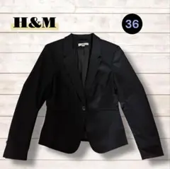 美品 H&M 黒 シングルボタン ブレザー上着 サイズ36