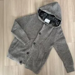 ZARA フード付きニットカーディガン 8-9歳 130