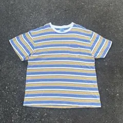 90s 00s usa製 HEARTLAND 紫とオレンジのボーダー柄 tシャツ - メルカリ